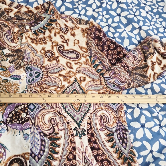 Chico's Shirt Dress Paisley Button Up Tunic Cottage Core Size Chico's 2=US L/12 - Picture 10 of 12